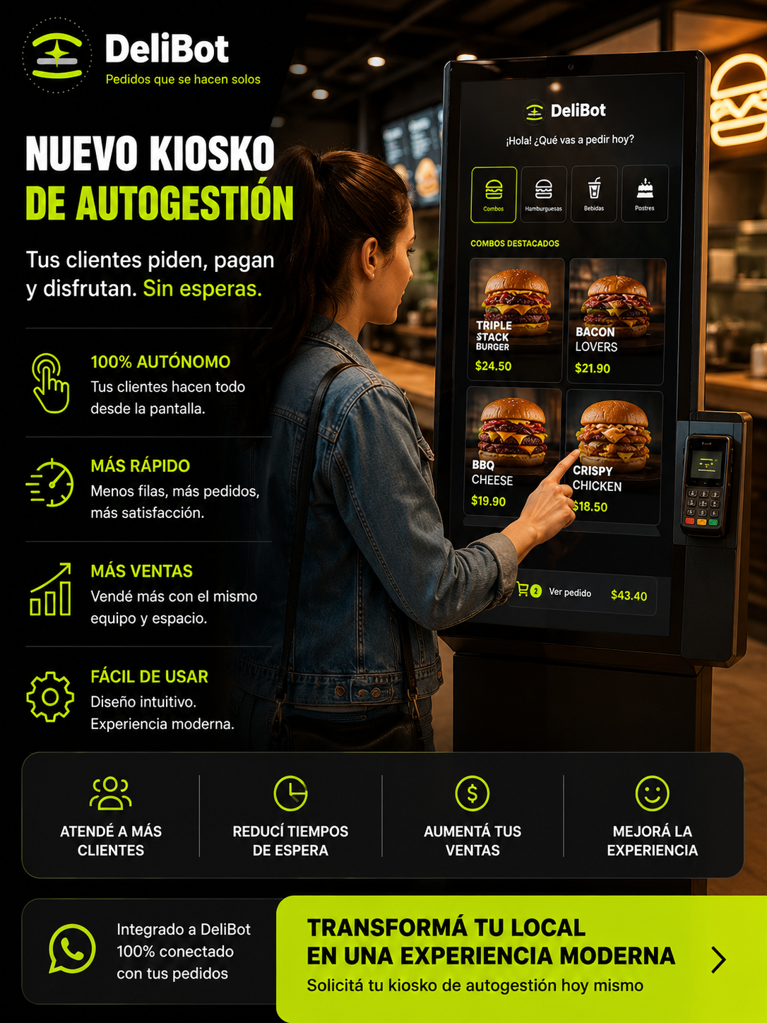 Vista promocional del kiosko de autogestión