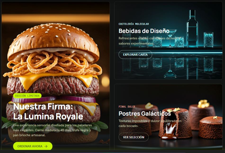 Detalle de categorías destacadas del kiosko
